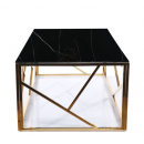 Стол журнальный SIGNAL ESCADA A II эффект черного мрамора/золотой, 120/60/40